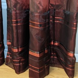 4 Faux Silk Burgundy Curtain Panels